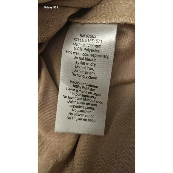 Gold Champagne Metallic Cocktail Sleeveless Cowl Neck Shift Party dress Size 14 - Picture 4 of 5